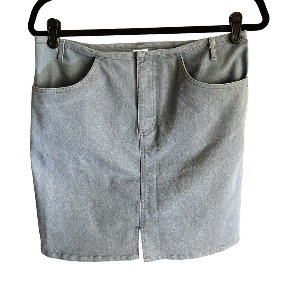 Billabong Denim Jean Skirt size 9 Soft Blue, Front & Back Pockets